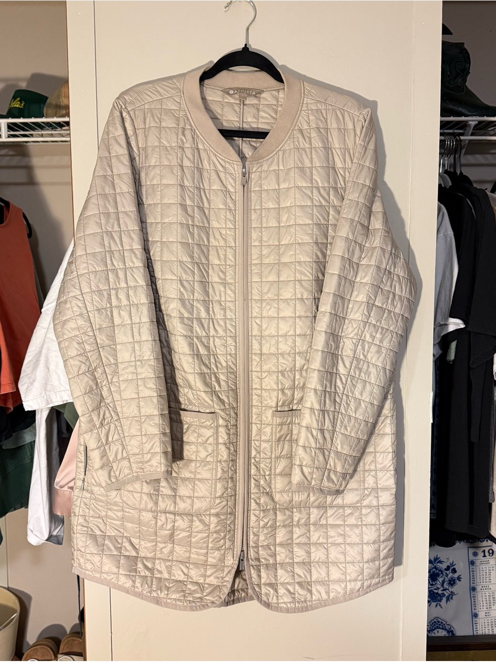 Athleta Light Quilted Puffer Jacket — Beige